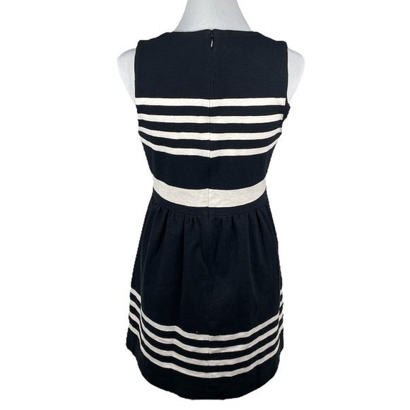J. Crew Striped Daybreak Flare Dress Black White Size Small - Picture 3 of 8